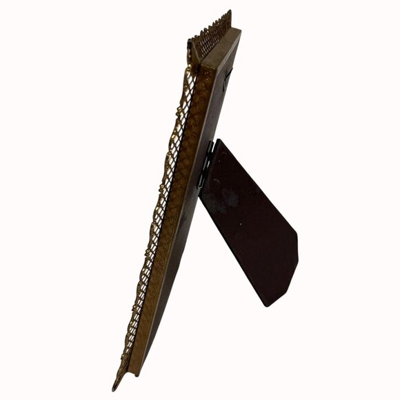 Ornate Metal Picture Frame Gold Tone Vintage Lattice Design Glass Front 8 X 10 - Picture 8 of 16